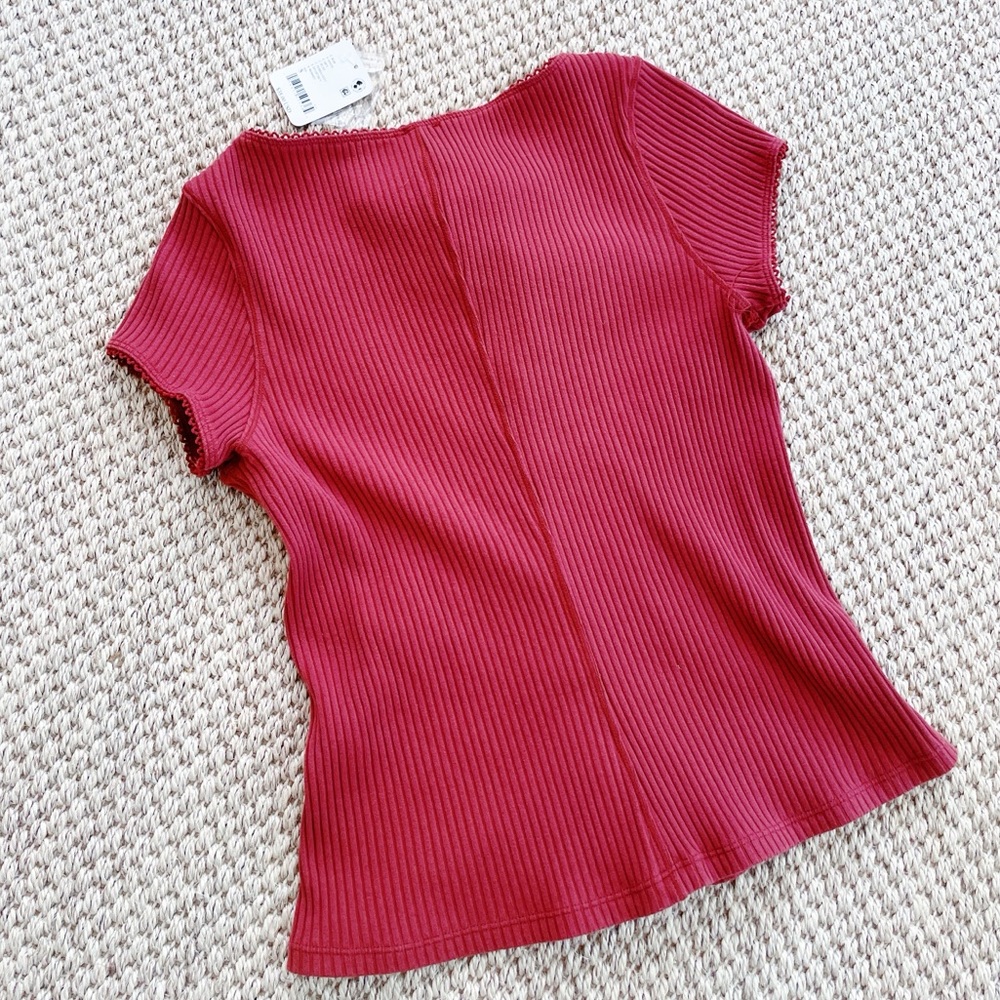 Free People Ribbed Button-Front Top – Size Small – NWT - Picture 9 of 9